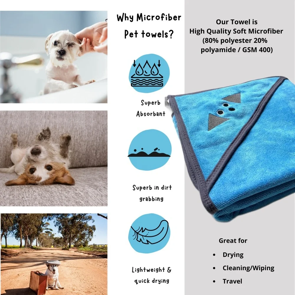 Penny & Niko Pet Towel and Mitt Gift Set - New -
